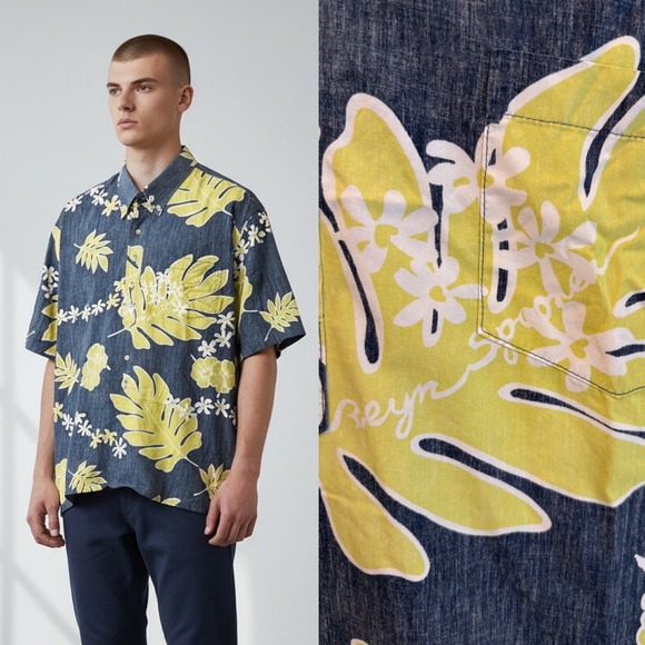 reyn spooner Other - Reyn Spooner Old School Reyn's Monstera Pullover 1/4 Button Aloha Shirt - XXL